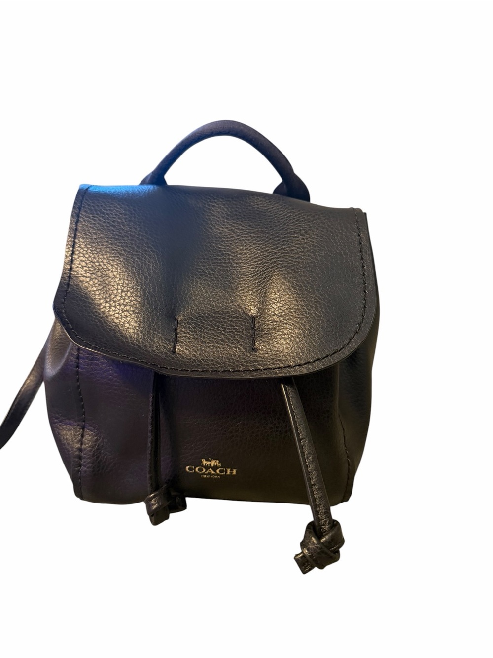 Coach Black Pebbled Leather Mini Backpack